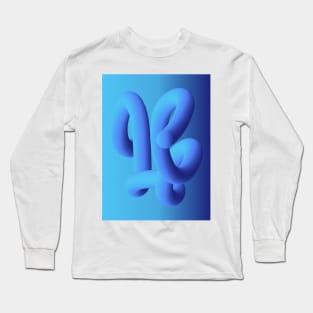 Fluid geometric blue shape. Ocean worm Long Sleeve T-Shirt